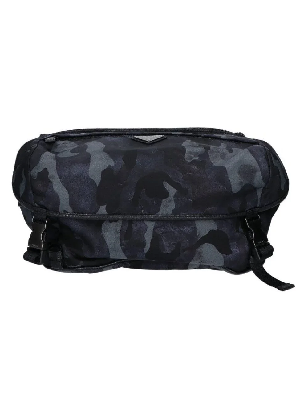 Prada 2 Nylon Camouflage Triangle Plate Messenger Bag